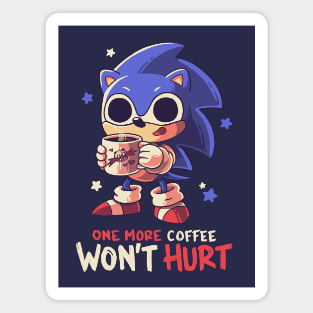 One More Coffe // Cute Hedgehog, Meme, Gotta Go Fast Magnet by Geekydog